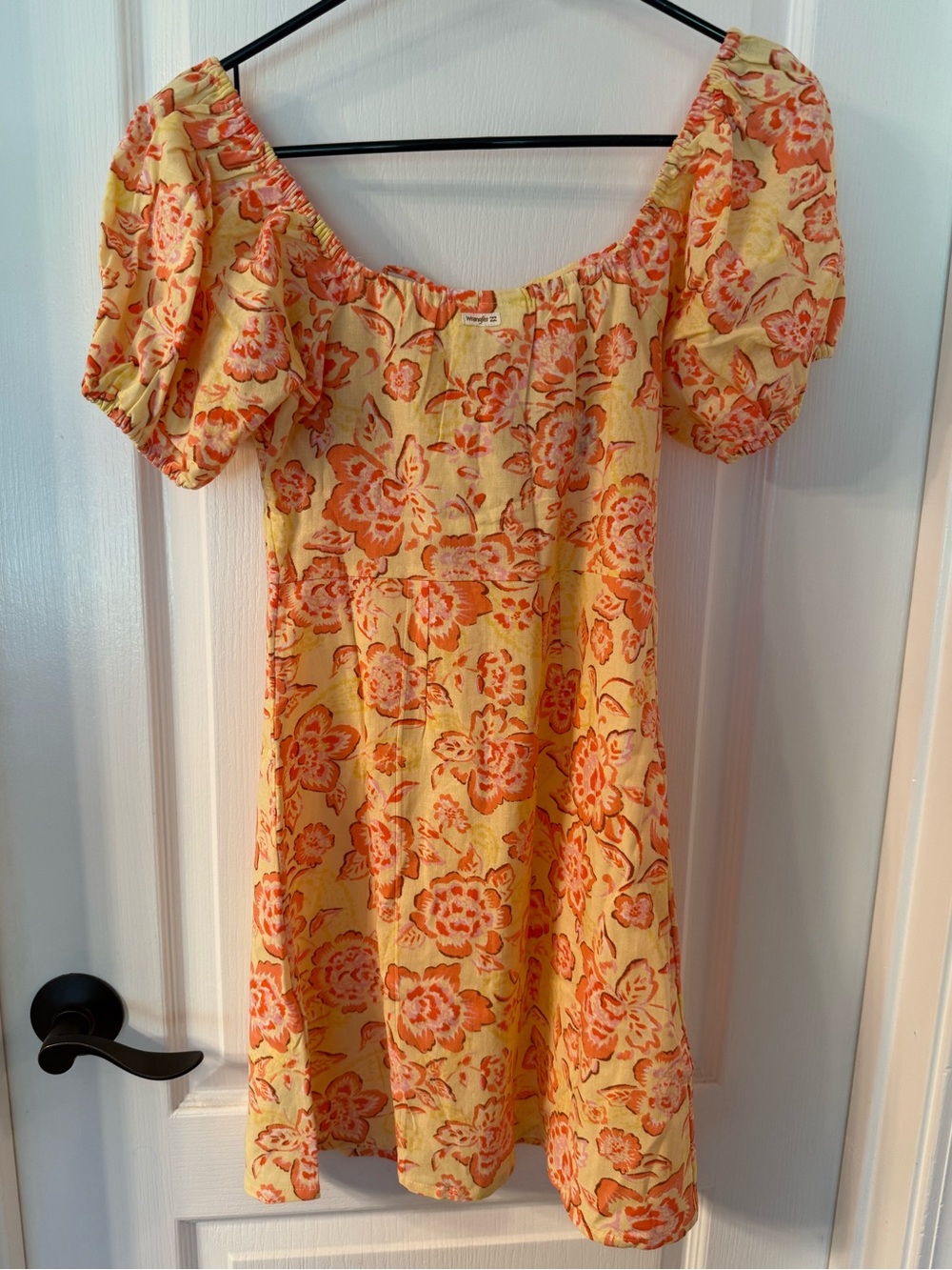 🌼Billabong x Wrangler Far Away Puff Sleeve Dress Yellow Floral Print NWT Size XS - Picture 14 of 16